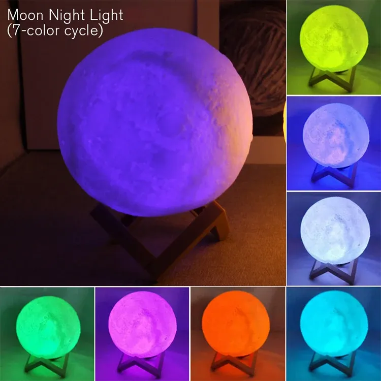 Veilleuse LED lune et étoiles pour enfant, lumière d'ambiance à monter soi-même, idée cadeau d'anniversaire pour chambre 9