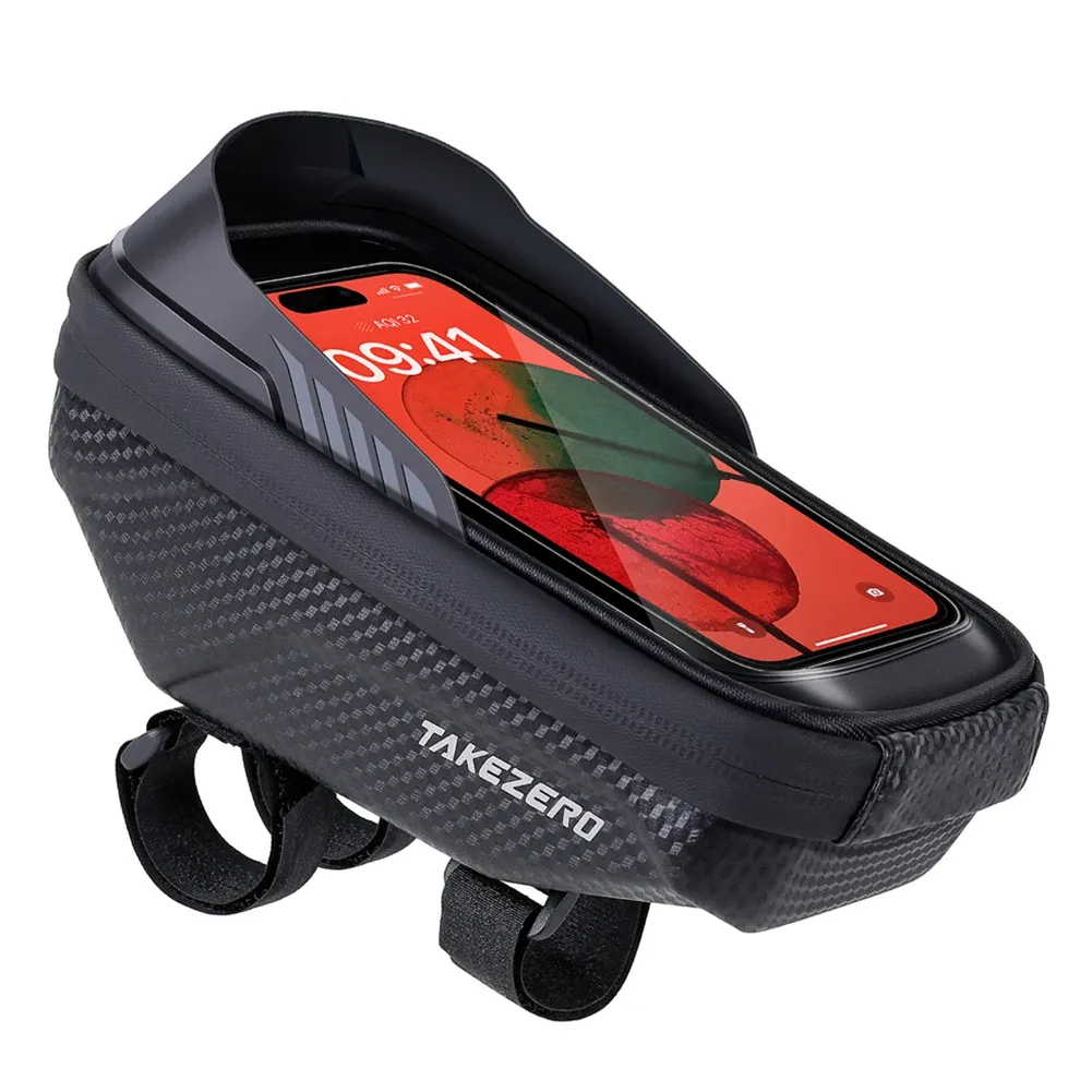 Support de téléphone étanche pour vélo, sacoche de guidon 1 L avec écran tactile, compatible smartphones de 4,7 à 6,8 pouces 2