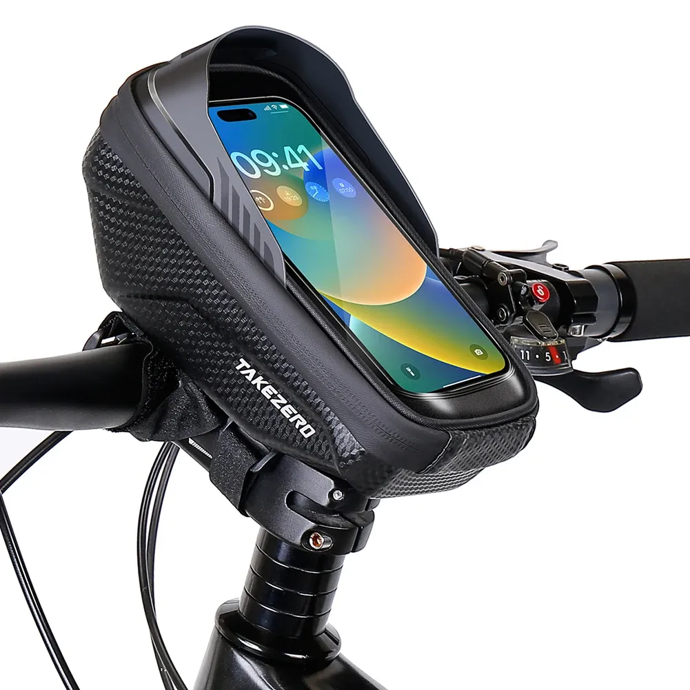 Support de téléphone étanche pour vélo, sacoche de guidon 1 L avec écran tactile, compatible smartphones de 4,7 à 6,8 pouces - Image 1