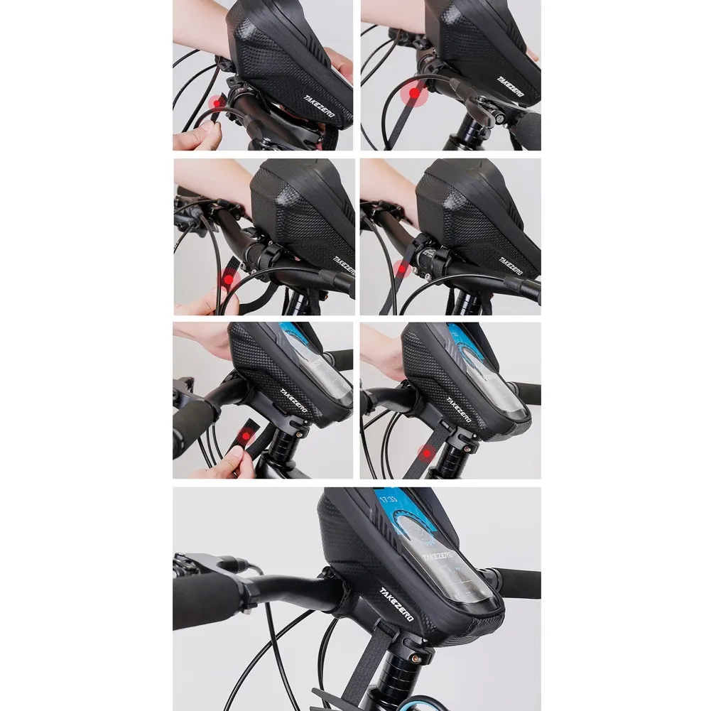 Support de téléphone étanche pour vélo, sacoche de guidon 1 L avec écran tactile, compatible smartphones de 4,7 à 6,8 pouces 5