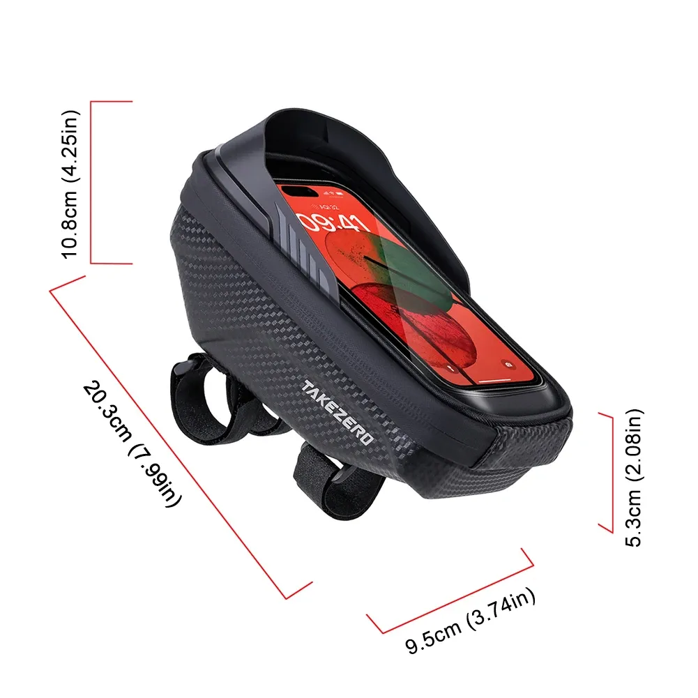 Support de téléphone étanche pour vélo, sacoche de guidon 1 L avec écran tactile, compatible smartphones de 4,7 à 6,8 pouces 6