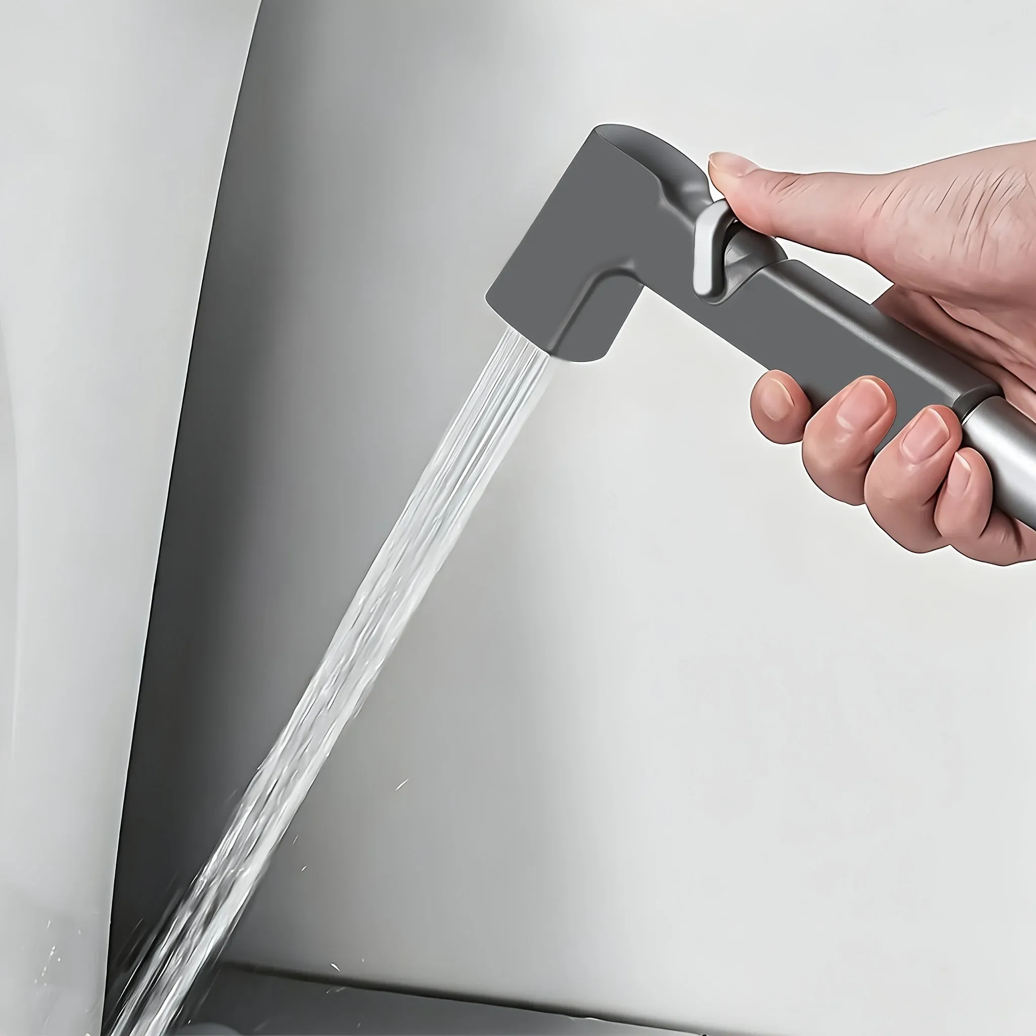 Pulvérisateur de bidet portatif à tête carrée, pression d'eau réglable, en plastique léger 4