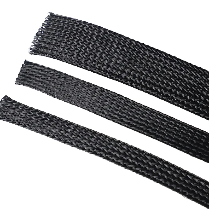 Gaine tressée noire isolante, finition soignée