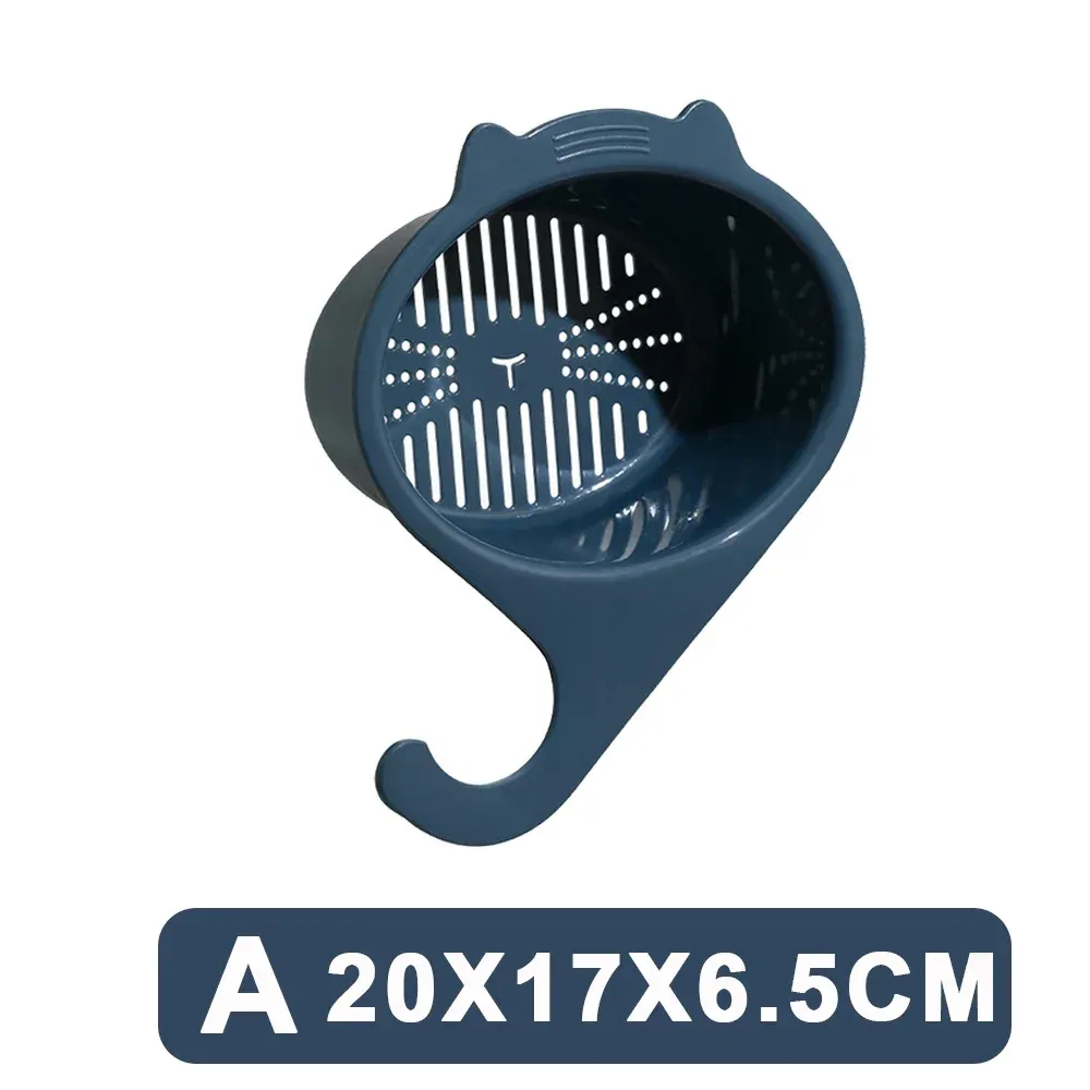 Panier de vidange d'évier en forme de chat multifonctionnel, filtre de robinet, étagère organisatrice pour fruits et légumes 7