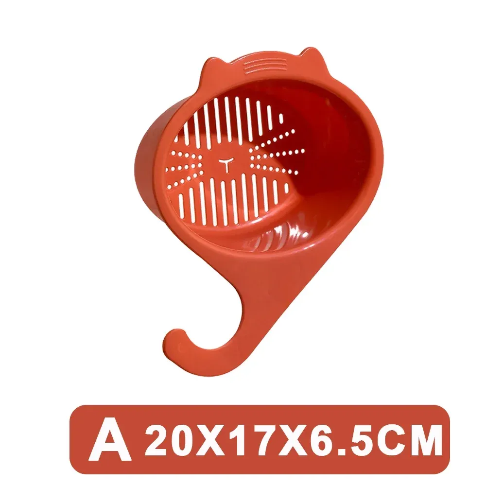 Panier de vidange d'évier en forme de chat multifonctionnel, filtre de robinet, étagère organisatrice pour fruits et légumes 8