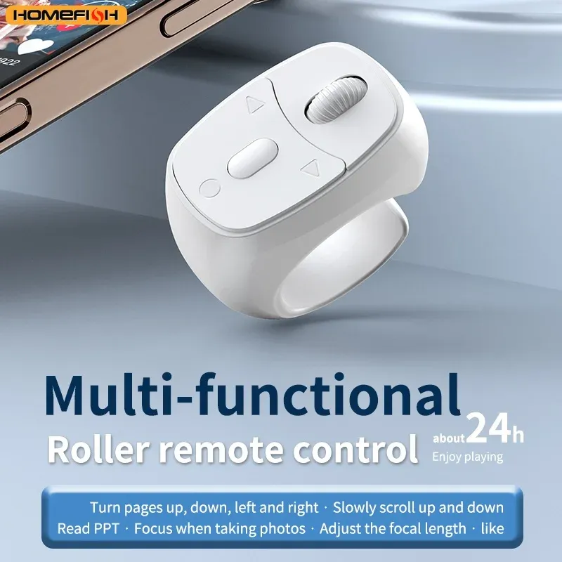 Télécommande Bluetooth sans fil pour smartphone avec anneau de défilement et déclencheur de page, idéale pour les voyages 3