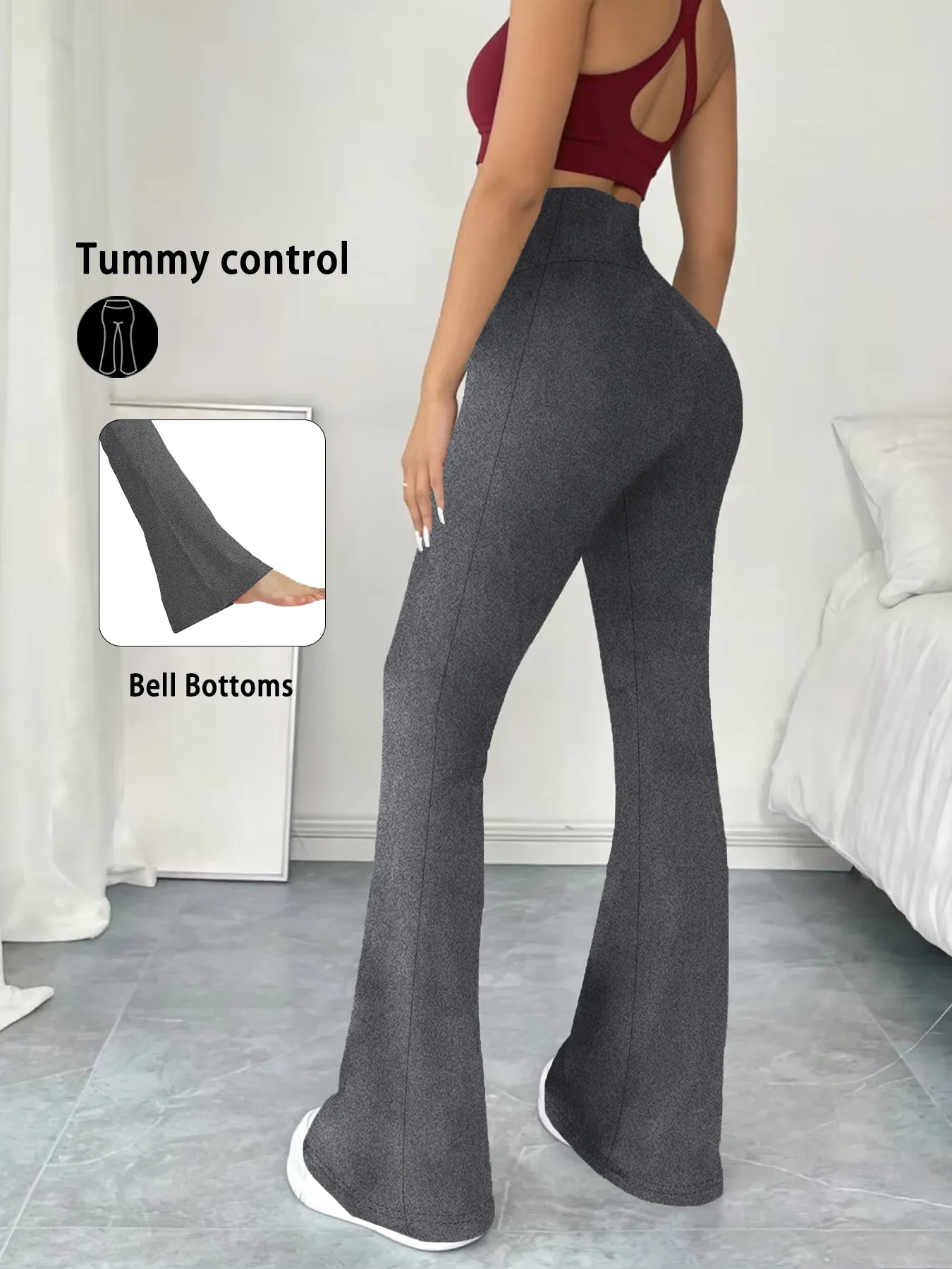 Vue détaillée du pantalon évasé