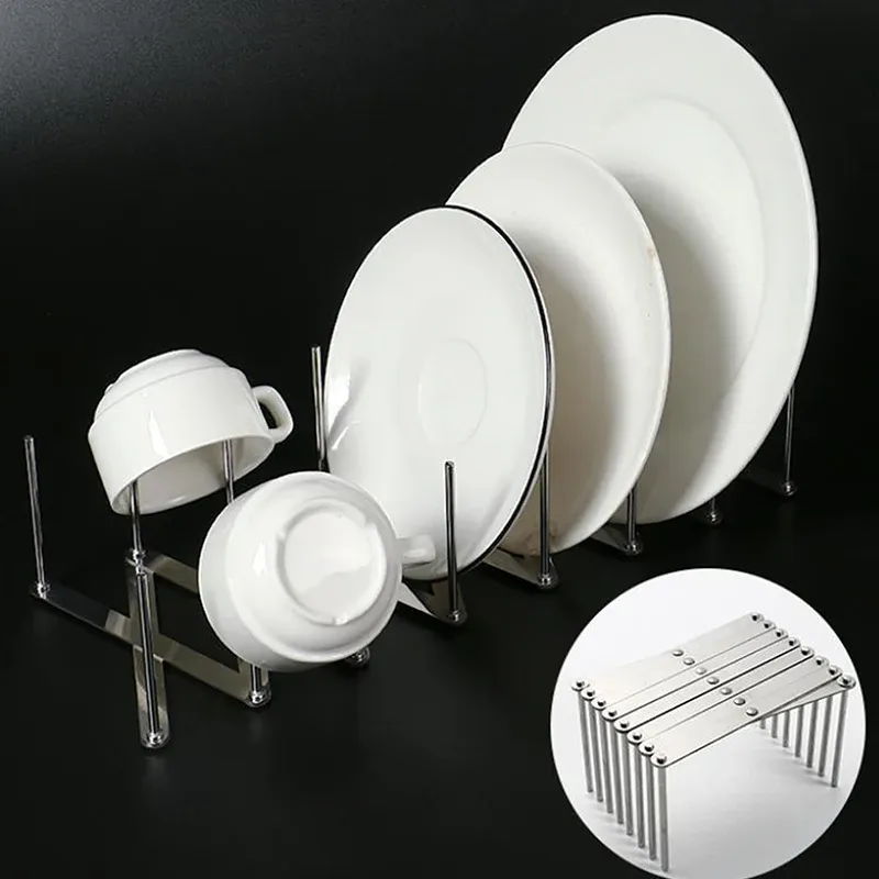 Support de couvercles de casseroles en acier inoxydable, mise en situation en cuisine