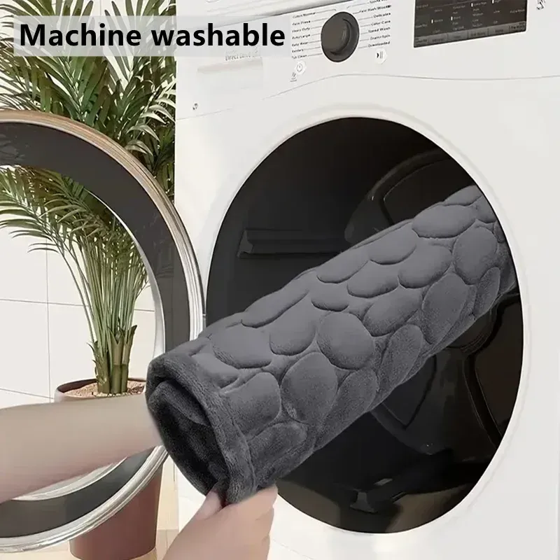 Tapis de bain 3D antidérapant en relief, absorbant, lavable en machine, séchage rapide 5