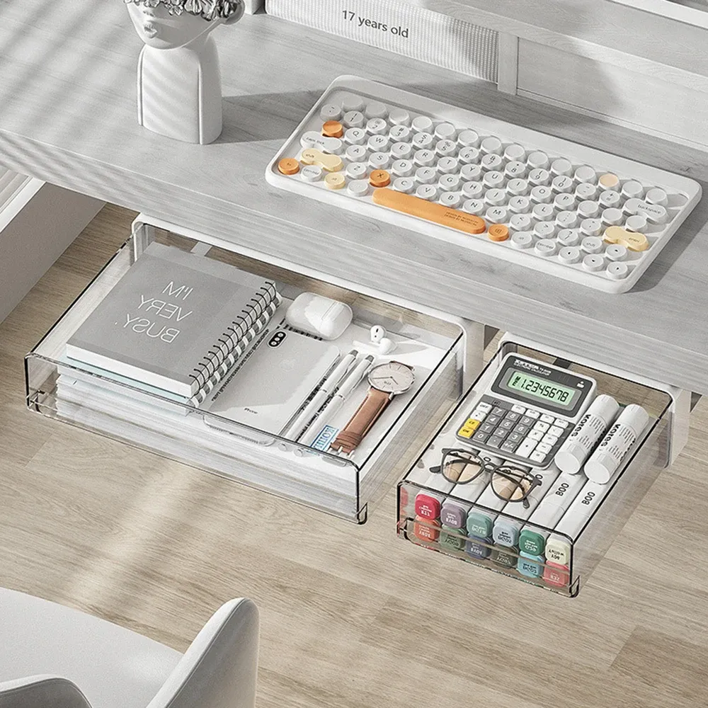 Rangement pratique sous bureau