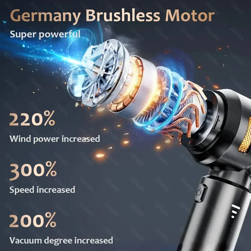Aspirateur de voiture CENRR 998000 PA, aspirateur à main portable sans fil, puissant et compact 3