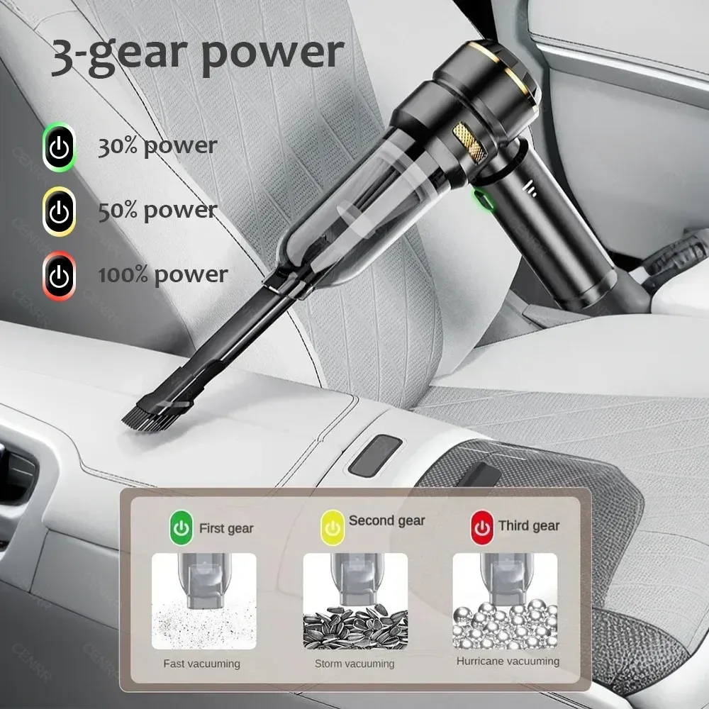 Aspirateur de voiture CENRR 998000 PA, aspirateur à main portable sans fil, puissant et compact 2