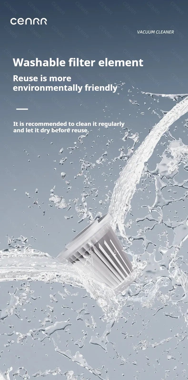 Aspirateur CENRR, caractéristiques et finitions