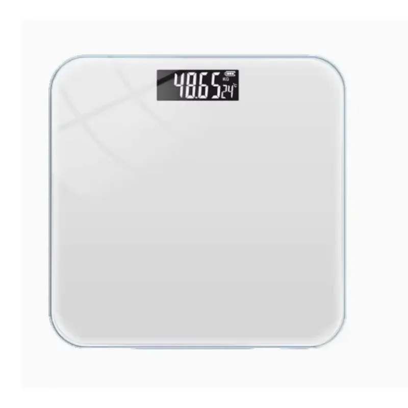 Balance de salle de bain électronique en verre trempé, haute précision, écran LCD 8