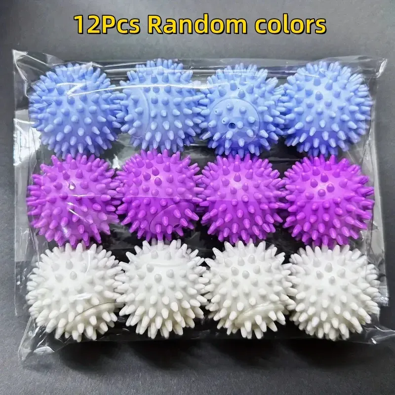 Boules à linge réutilisables en PVC durable, lot de 4, 8 ou 12 pièces, couleurs assorties 9