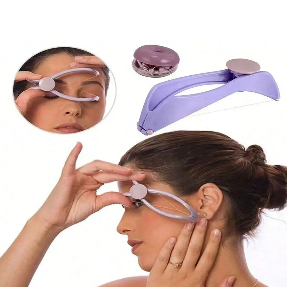 Épilateur facial à ressort pour femmes, pour joues et sourcils, outil de maquillage 3