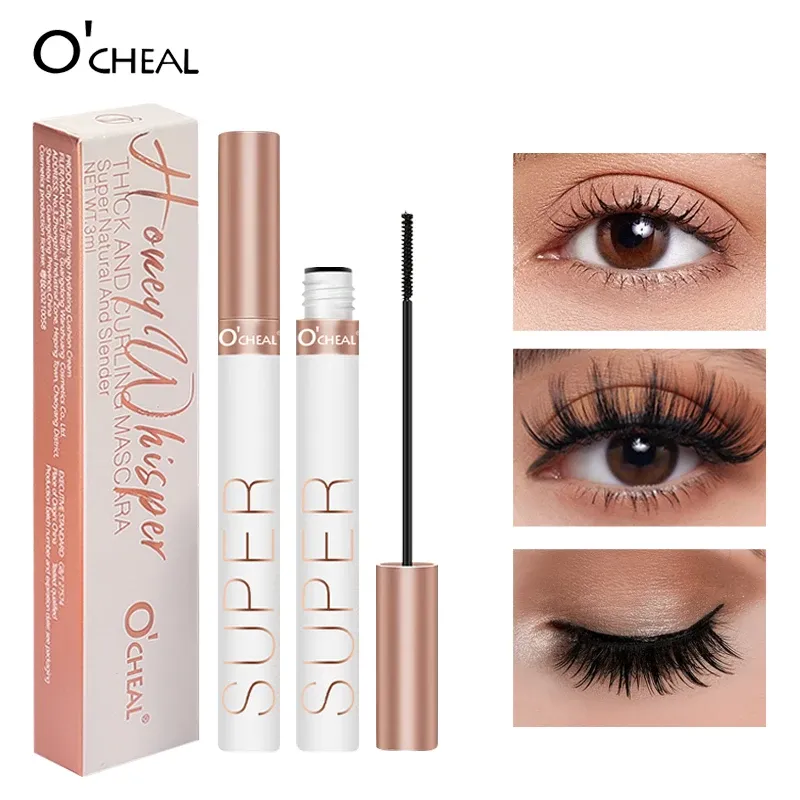 Mascara Noir 3D Volume et Courbure, Effet Cils Épais et Allongés, Brosse en Soie