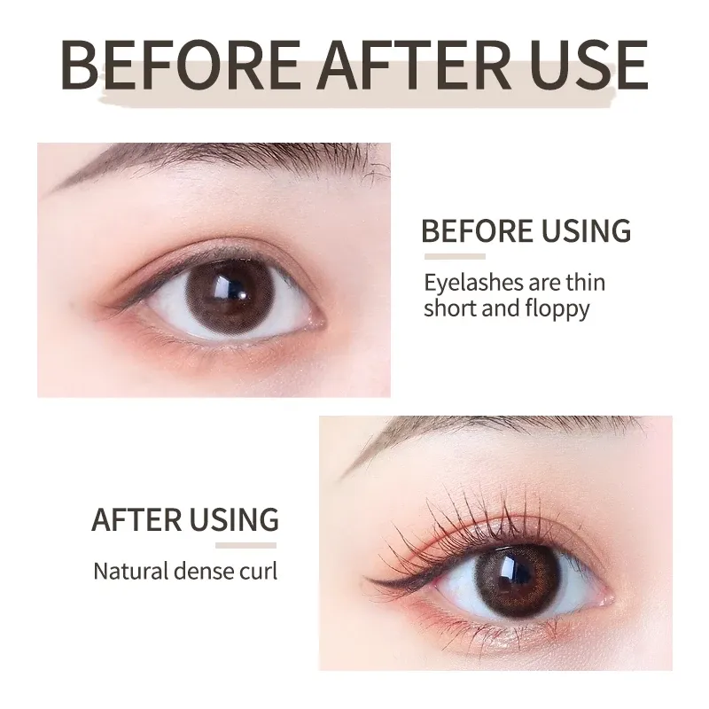 Mascara Noir 3D Volume et Courbure, Effet Cils Épais et Allongés, Brosse en Soie 3