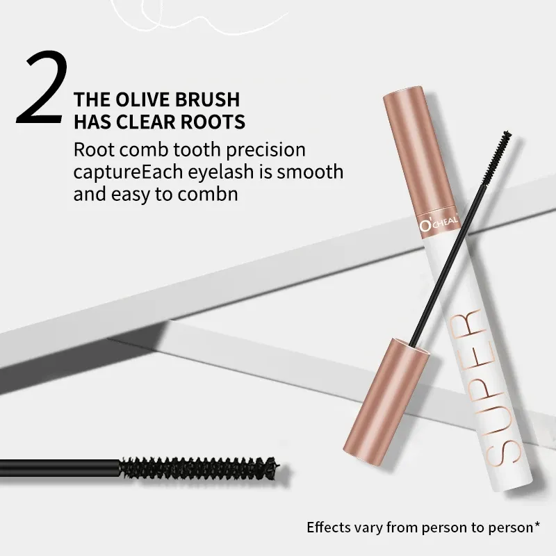 Mascara Noir 3D Volume et Courbure, Effet Cils Épais et Allongés, Brosse en Soie 4