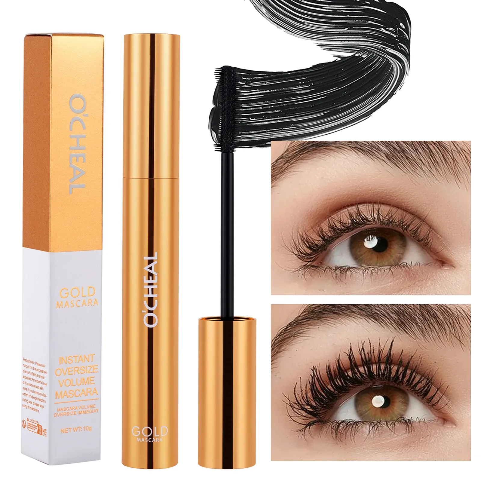 Mascara Noir 3D Volume et Courbure, Effet Cils Épais et Allongés, Brosse en Soie 12