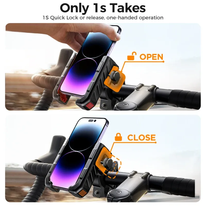 Support de téléphone universel pour vélo et moto, support antichoc, utilisation à une main, 2024-7" – 4.7" 4