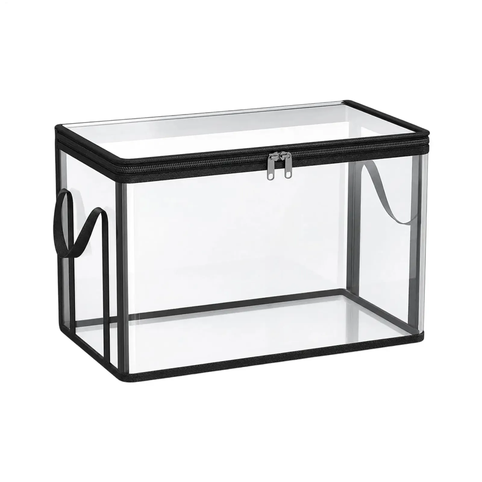 Vue détaillée du bac de rangement transparent
