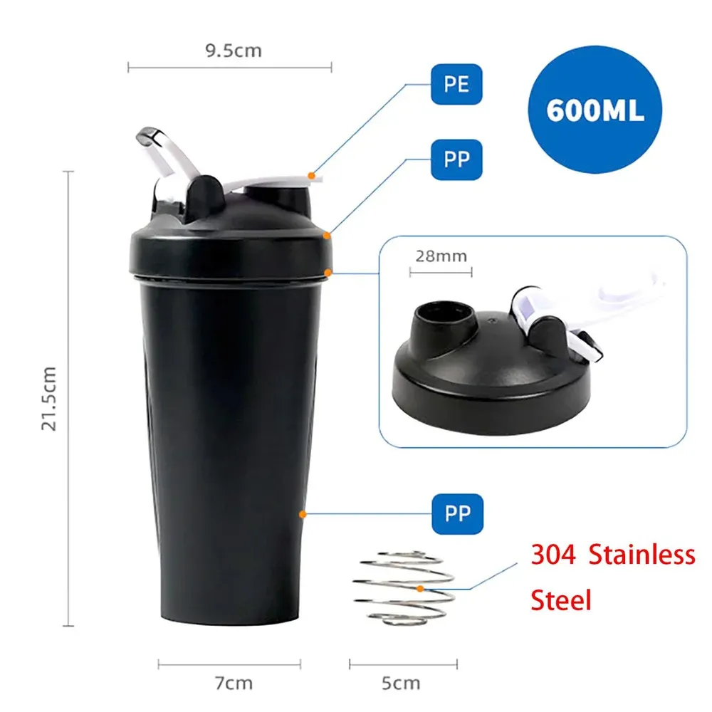 Shaker à protéines portable vue de côté