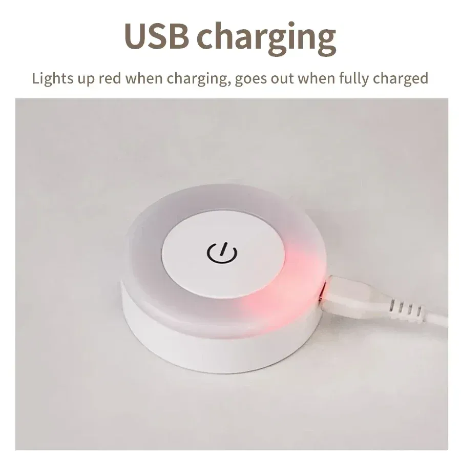 Lampe murale LED ronde rechargeable à interrupteur tactile, veilleuse magnétique à intensité variable pour la lecture 3