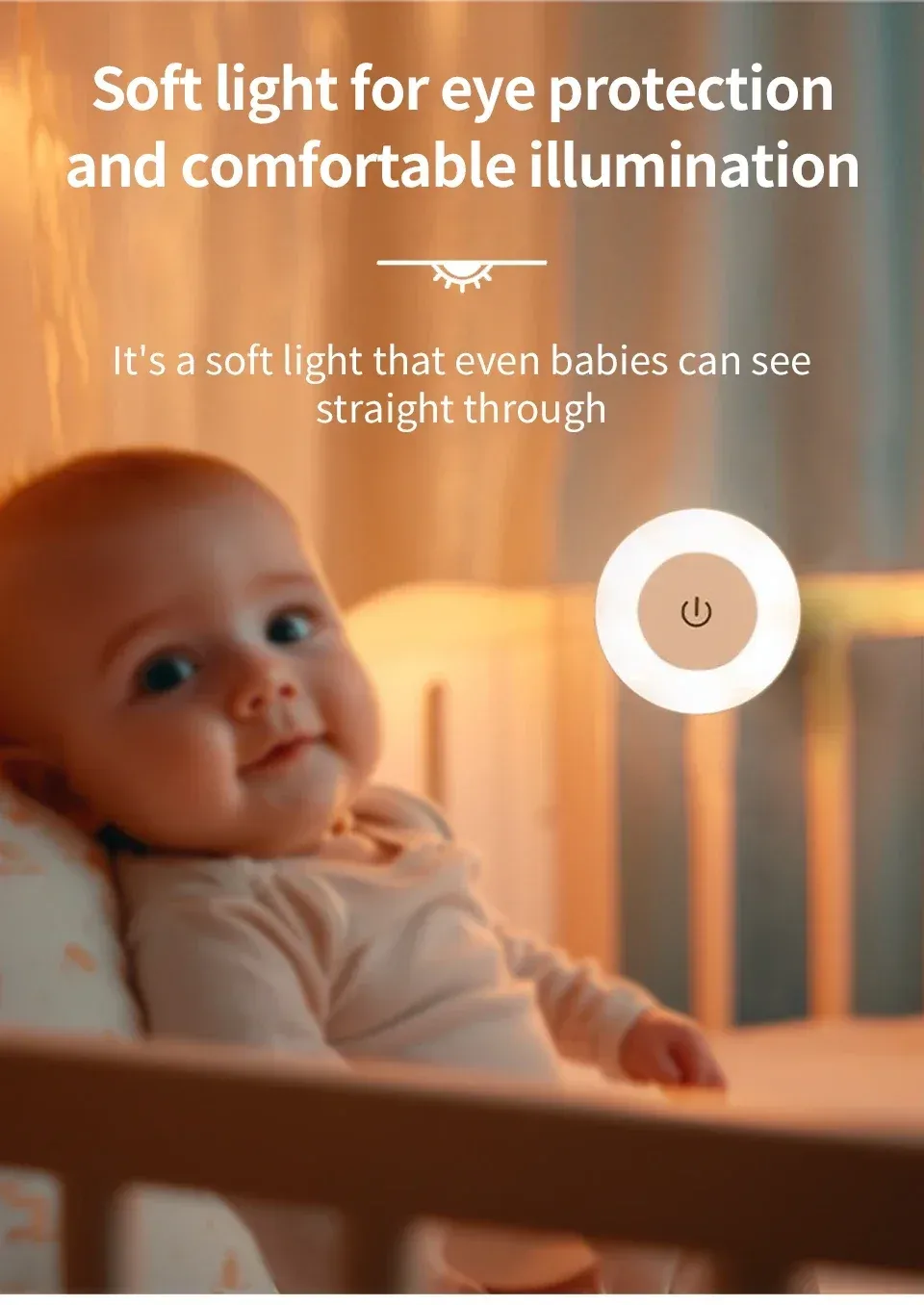 Veilleuse LED au design rond et épuré