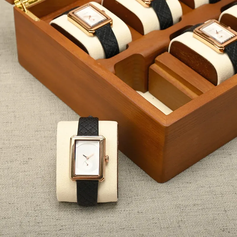 Boîte de rangement en bois pour montres à 10 compartiments, organisateur de montres et bijoux pour hommes et femmes, écrin d'exposition pour montres mécaniques et montres-bracelets 5