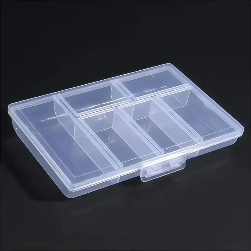 Boîte de rangement à bijoux transparente, avec compartiments pour boucles d'oreilles et bagues à double crochet, organisateur d'accessoires pour perceuse à ongles