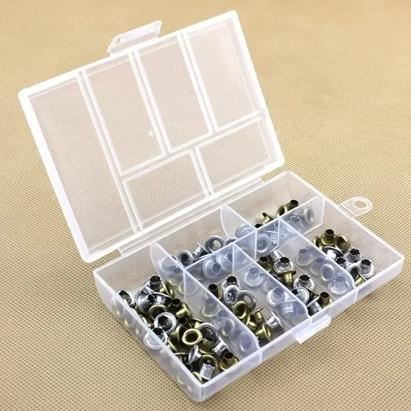 Boîte de rangement à bijoux transparente, avec compartiments pour boucles d'oreilles et bagues à double crochet, organisateur d'accessoires pour perceuse à ongles 3