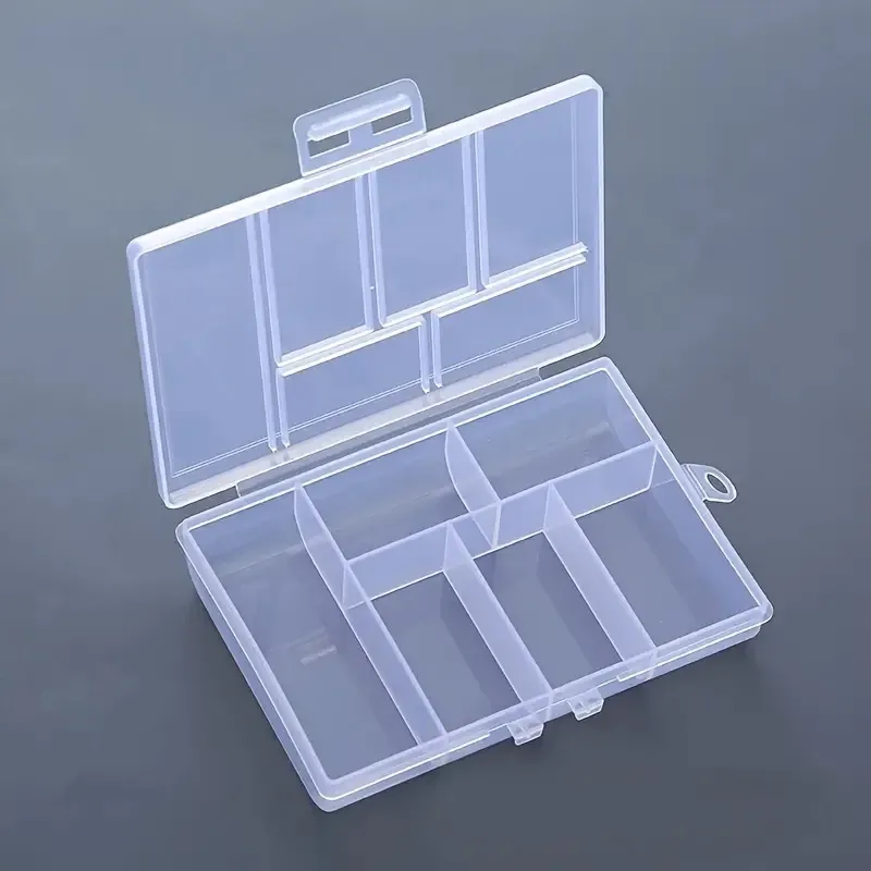 Boîte de rangement à bijoux transparente, avec compartiments pour boucles d'oreilles et bagues à double crochet, organisateur d'accessoires pour perceuse à ongles 6