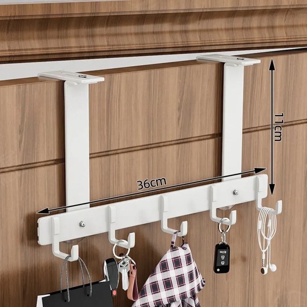 Crochet de porte durable à 5 ou 6 crochets pour manteaux, chapeaux et serviettes, à suspendre au-dessus de la porte, réglable pour salle de bain 16