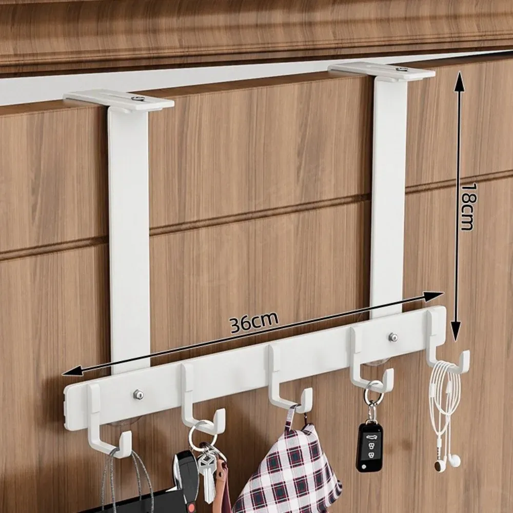 Crochet de porte durable à 5 ou 6 crochets pour manteaux, chapeaux et serviettes, à suspendre au-dessus de la porte, réglable pour salle de bain 8