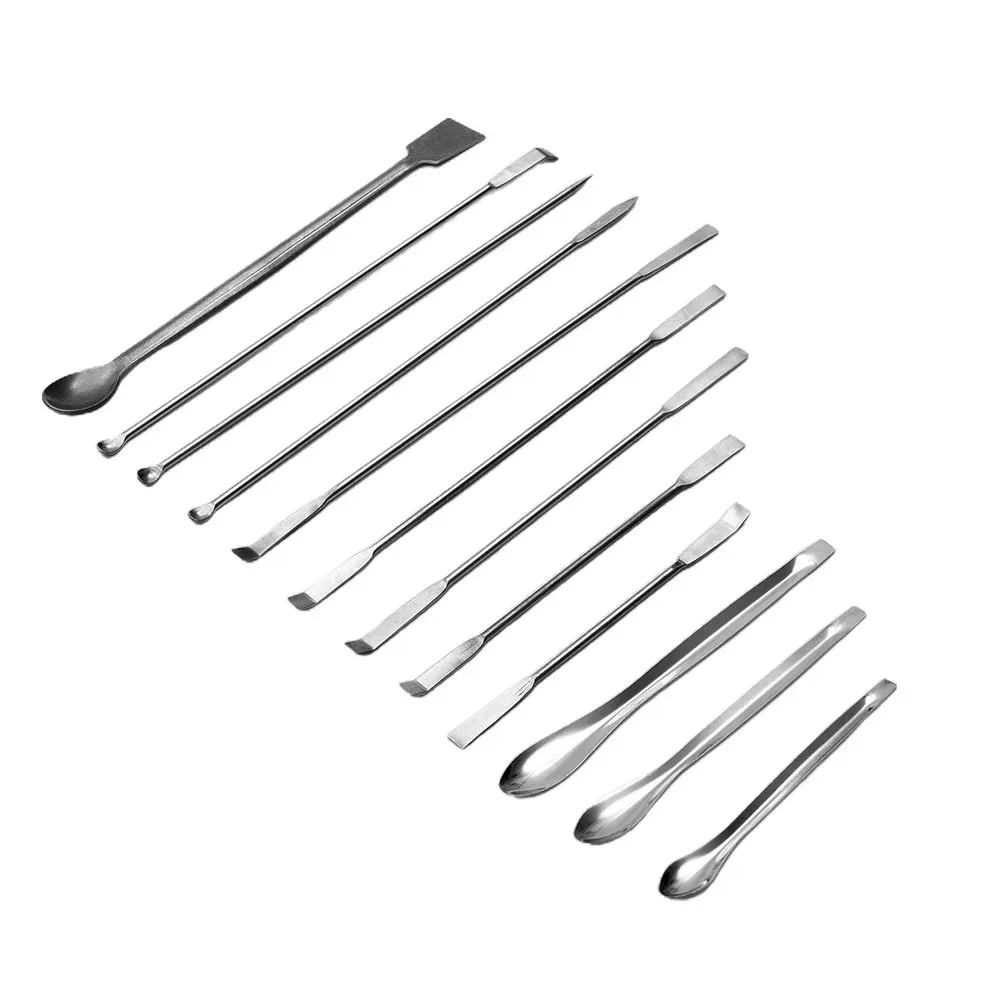 Cuillère de laboratoire en acier inoxydable et spatule d'échantillonnage, outil de mélange 3