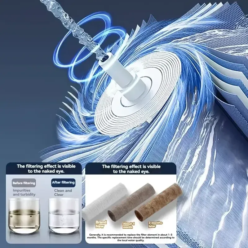 Pommeau de douche filtrant haute pression à 5 modes, économe en eau, avec douchette et bouton d'arrêt 5