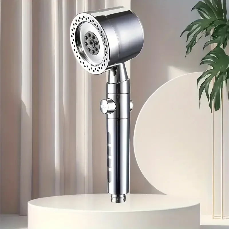 Pommeau de douche filtrant haute pression à 5 modes, économe en eau, avec douchette et bouton d'arrêt 12