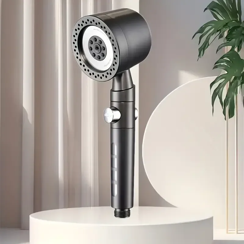 Pommeau de douche filtrant haute pression à 5 modes, économe en eau, avec douchette et bouton d'arrêt 10