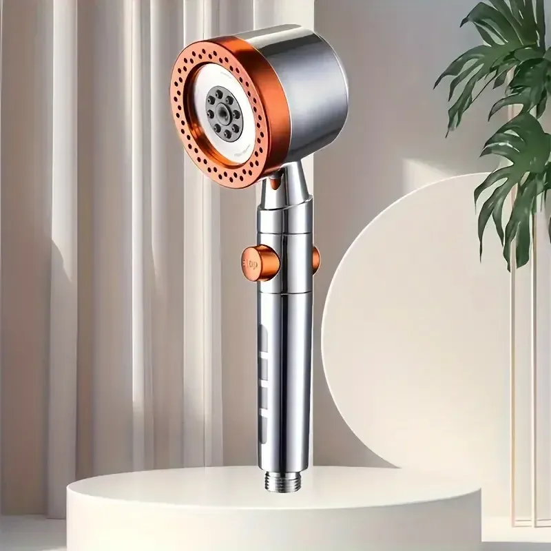 Pommeau de douche filtrant haute pression à 5 modes, économe en eau, avec douchette et bouton d'arrêt 11