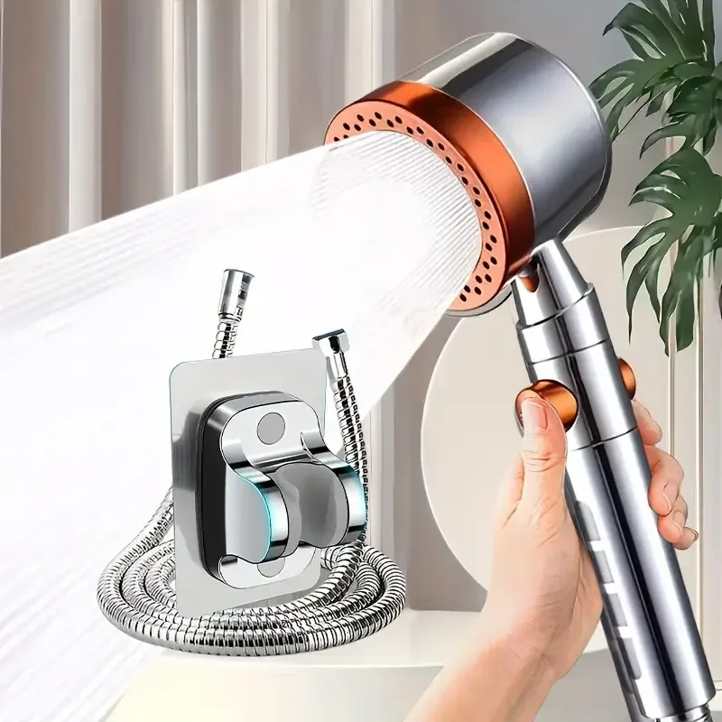 Pommeau de douche filtrant haute pression à 5 modes, économe en eau, avec douchette et bouton d'arrêt 15