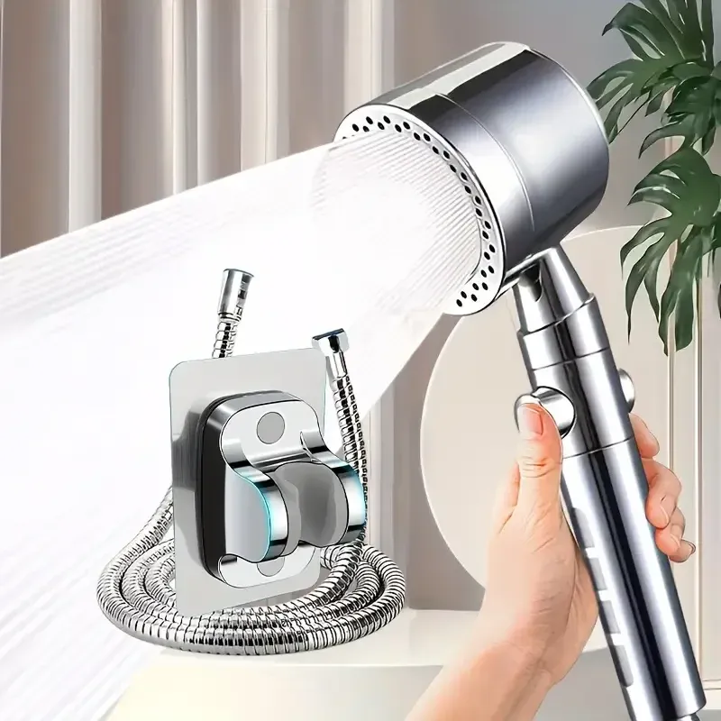 Pommeau de douche filtrant haute pression à 5 modes, économe en eau, avec douchette et bouton d'arrêt 13
