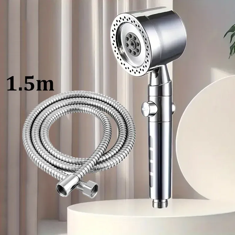 Pommeau de douche filtrant haute pression à 5 modes, économe en eau, avec douchette et bouton d'arrêt 16