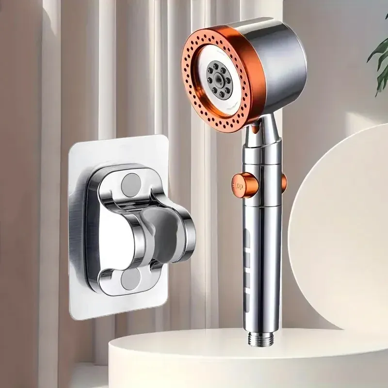 Pommeau de douche filtrant haute pression à 5 modes, économe en eau, avec douchette et bouton d'arrêt 20