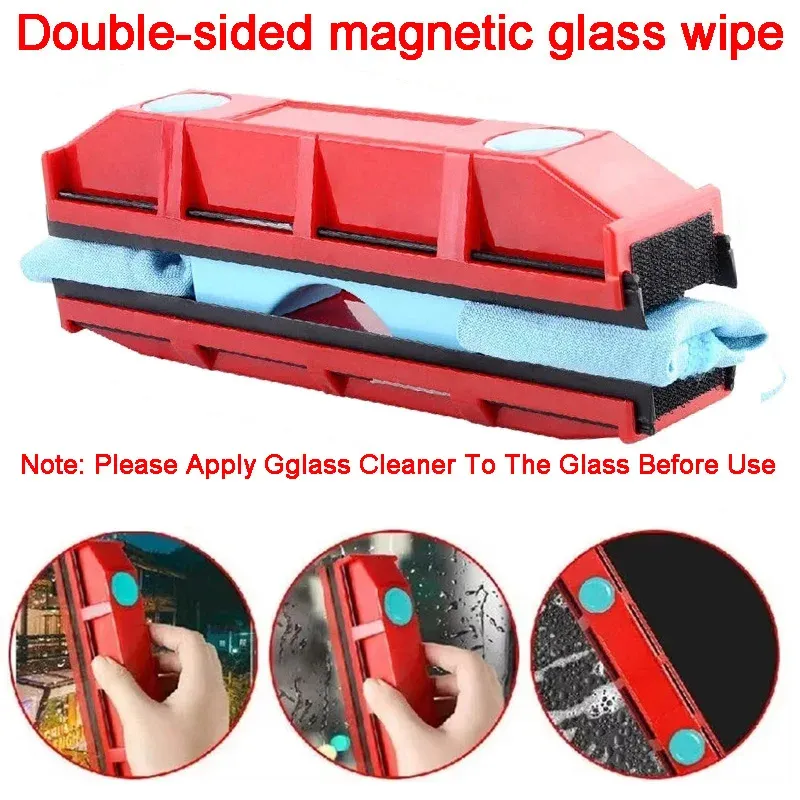 Nettoyeur de vitres magnétique double face pour vitrages de 8 à 20 mm - Image 1