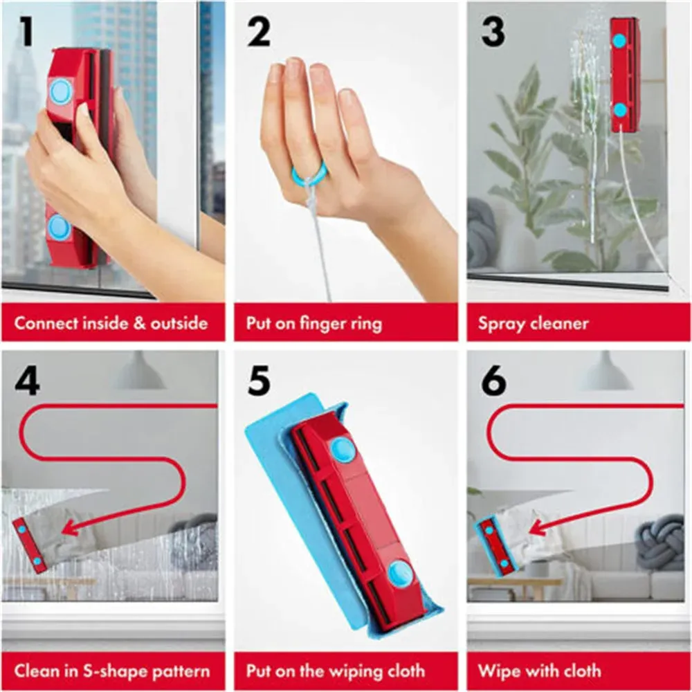 Utilisation du nettoyeur de vitres sur une fenêtre