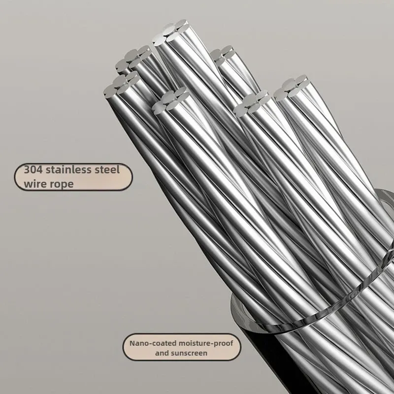 Corde à linge rétractable en acier inoxydable, séchoir extensible compact pour la maison 4