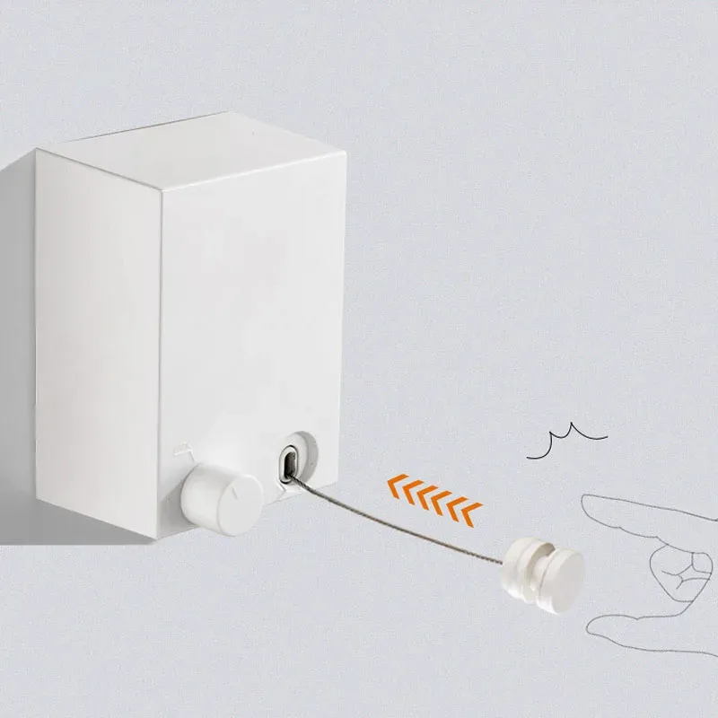 Corde à linge rétractable en acier inoxydable, séchoir extensible compact pour la maison 6
