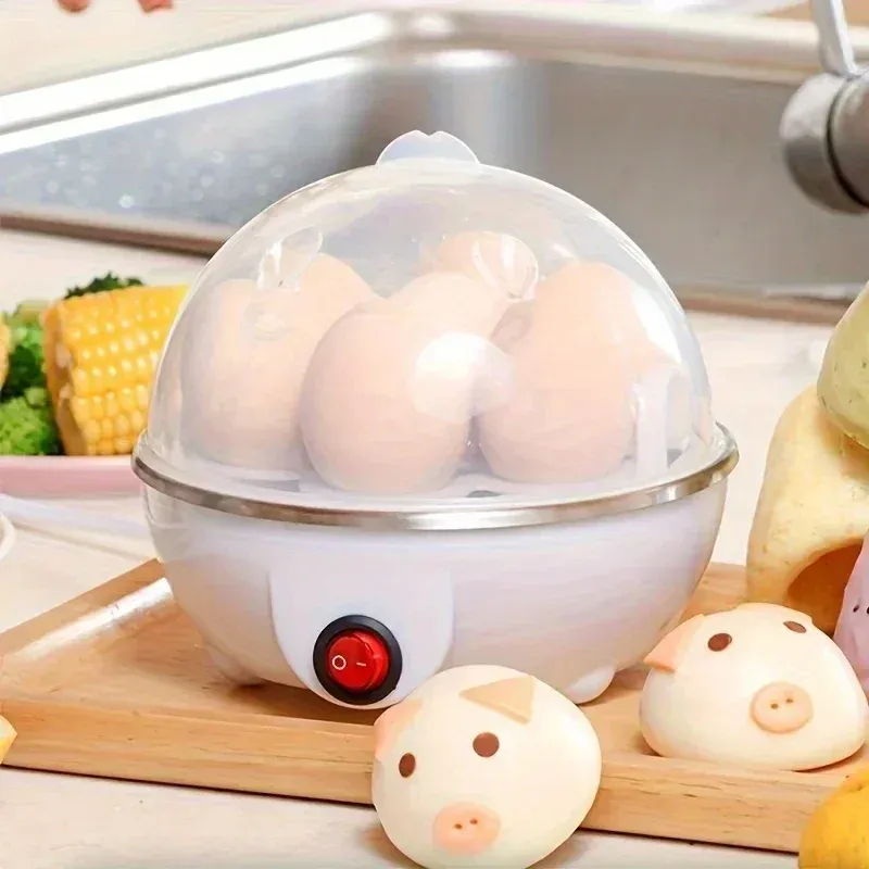 Cuiseur à œufs électrique, cuiseur à œufs simple, mini cuiseur vapeur, petit appareil de cuisine rapide pour le petit-déjeuner, machine de cuisine 3