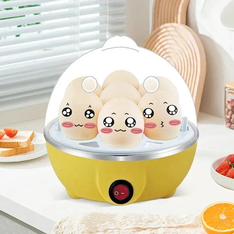 Cuiseur à œufs électrique, cuiseur à œufs simple, mini cuiseur vapeur, petit appareil de cuisine rapide pour le petit-déjeuner, machine de cuisine 5